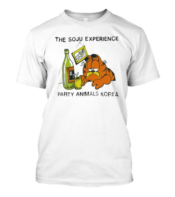 Garfield The Soju Experience Party Animals Korea T-Shirt
