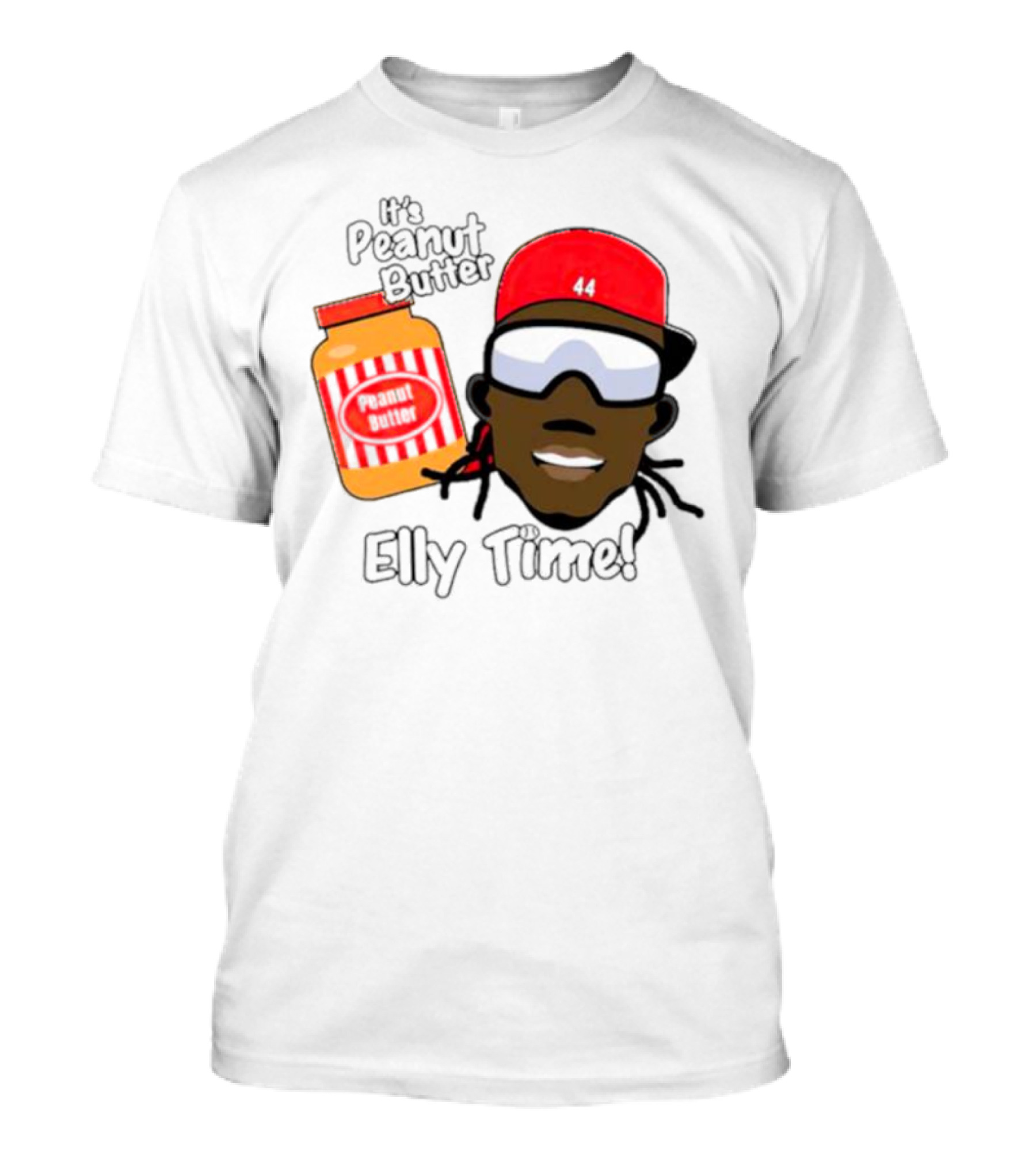 Elly De La Cruz It's Peanut Butter Elly Time 44 Red Cap And Jar T-Shirt