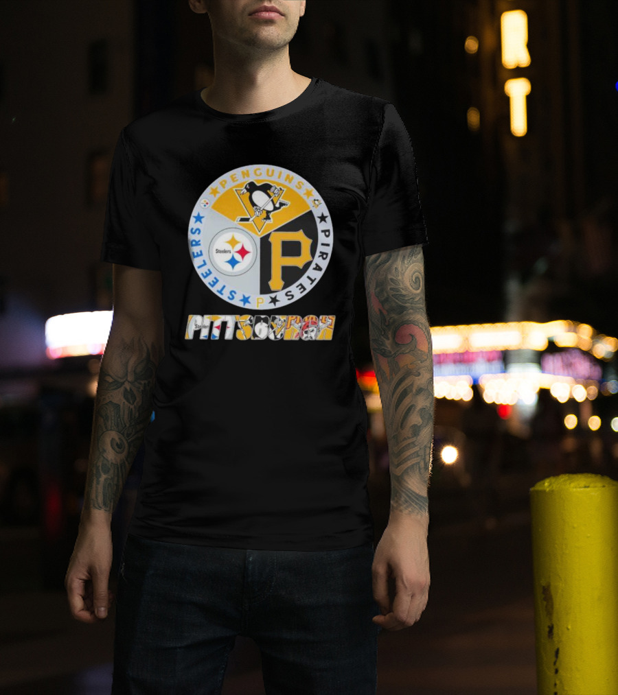 Pittsburgh Steelers Penguins Pirates Emblem T-Shirt