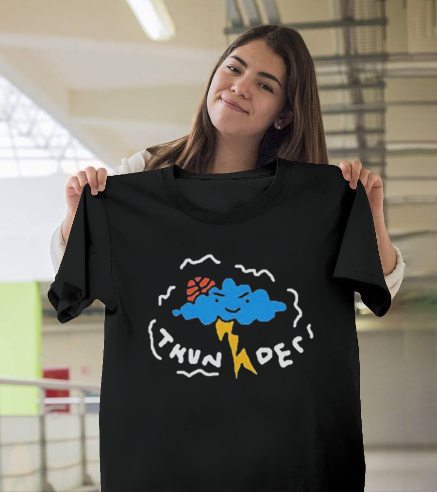 Nbapaint Thunder Cartoon Cloud Sports T-Shirt