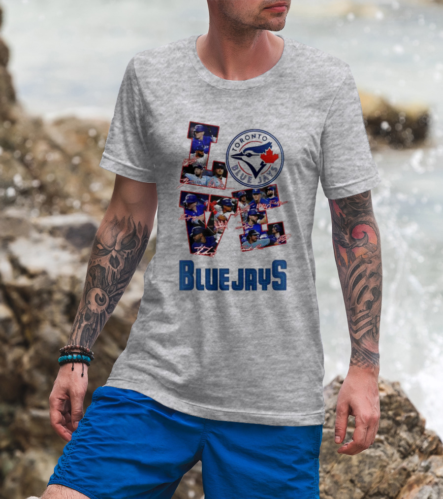 Toronto Blue Jays Love Team Signatures Baseball T-Shirt