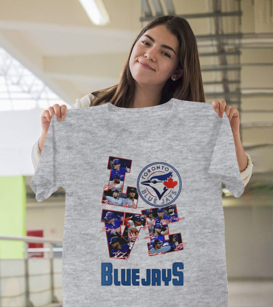 Toronto Blue Jays Love Team Signatures Baseball T-Shirt