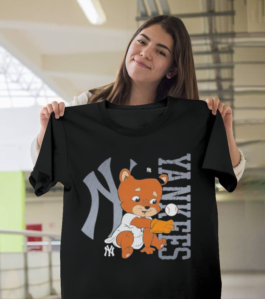 Yankees Infant Mascot Bear with Baseball and Iconic NY T-Shirt