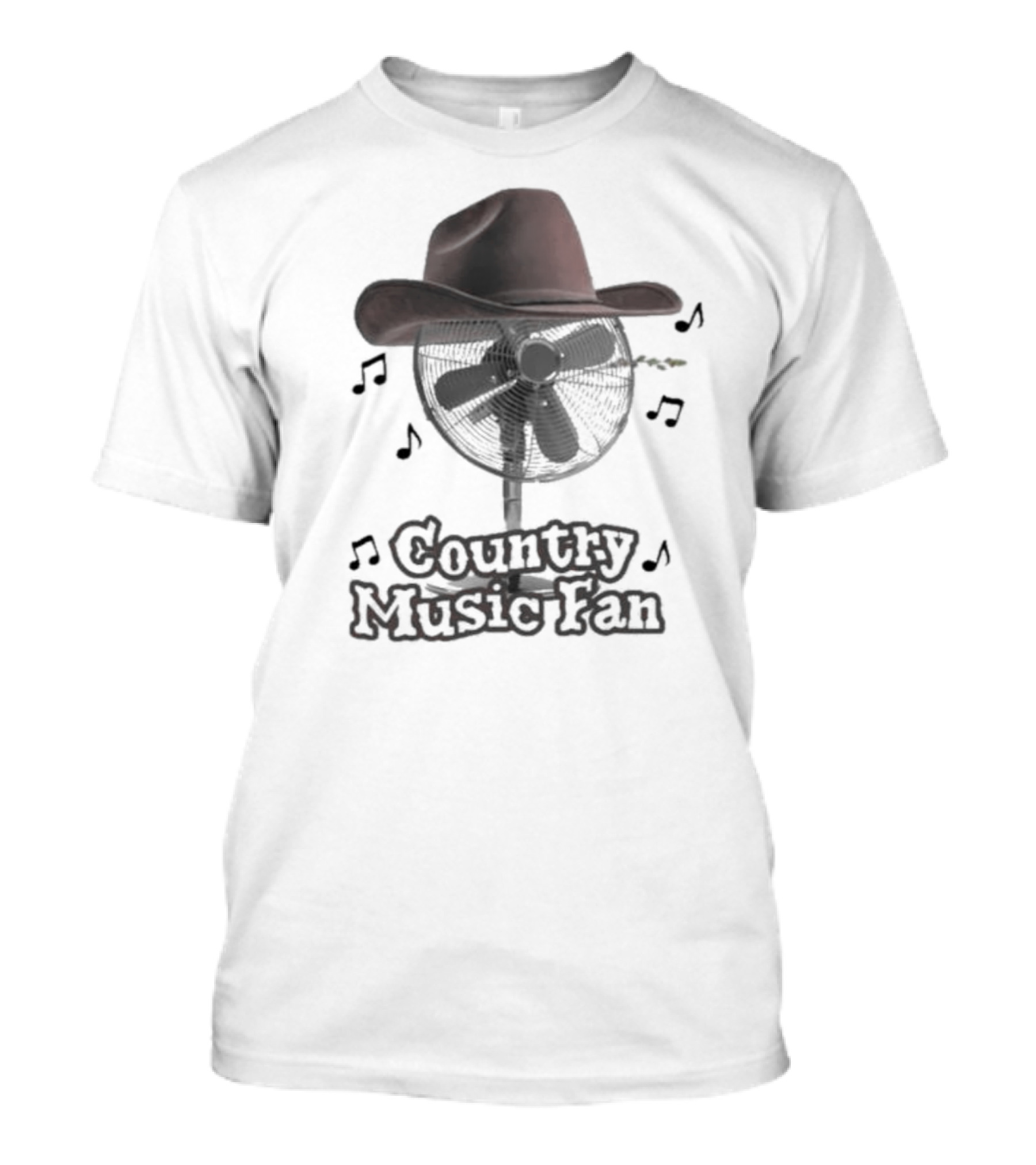 Cowboy Hat Fan With Music Notes Country Music Fan T-Shirt