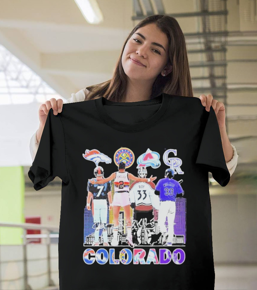 Colorado Avalanche Denver Broncos Denver Nuggets City Champions Colorado Rockies T-Shirt