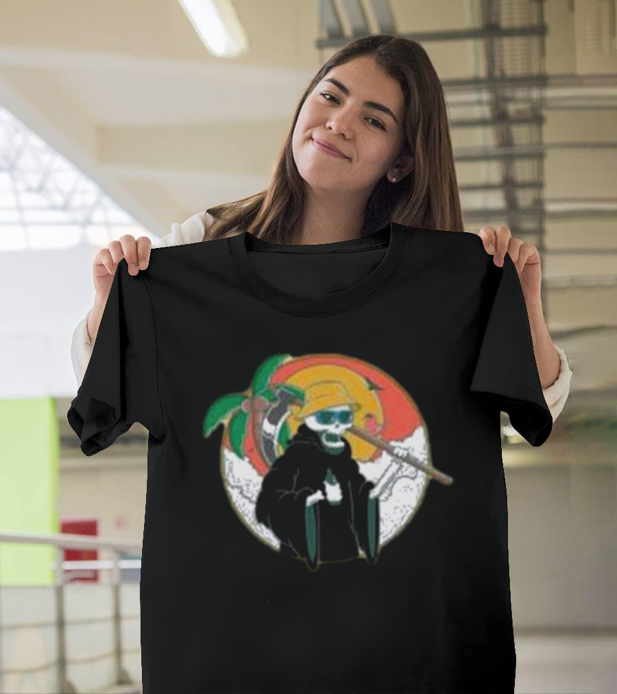 God Of Death On Vacation Grim Reaper Beach Summer T-Shirt