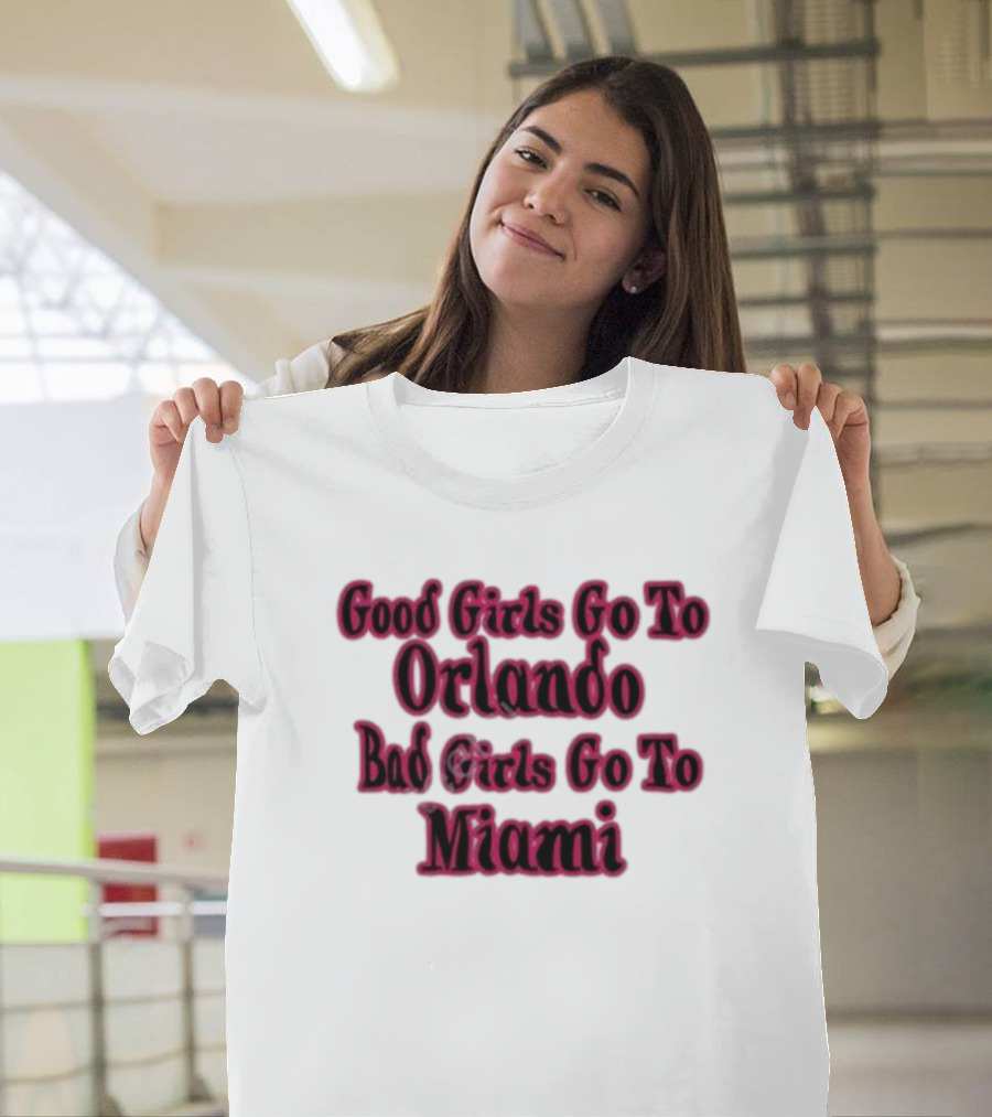 Ellen Marlow Wearing Good Girls Go to Orlando Bad Girls Go to Miami T-Shirt