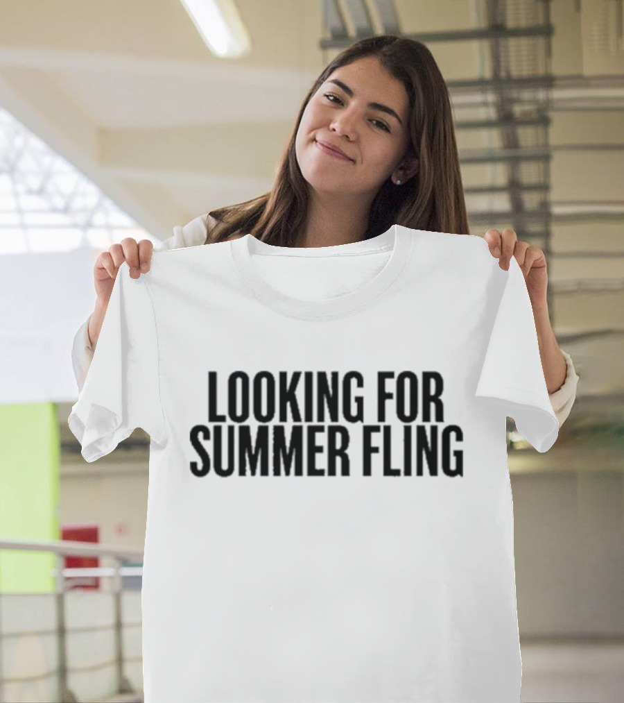 Looking For Summer Fling Black Text Contrast T-Shirt