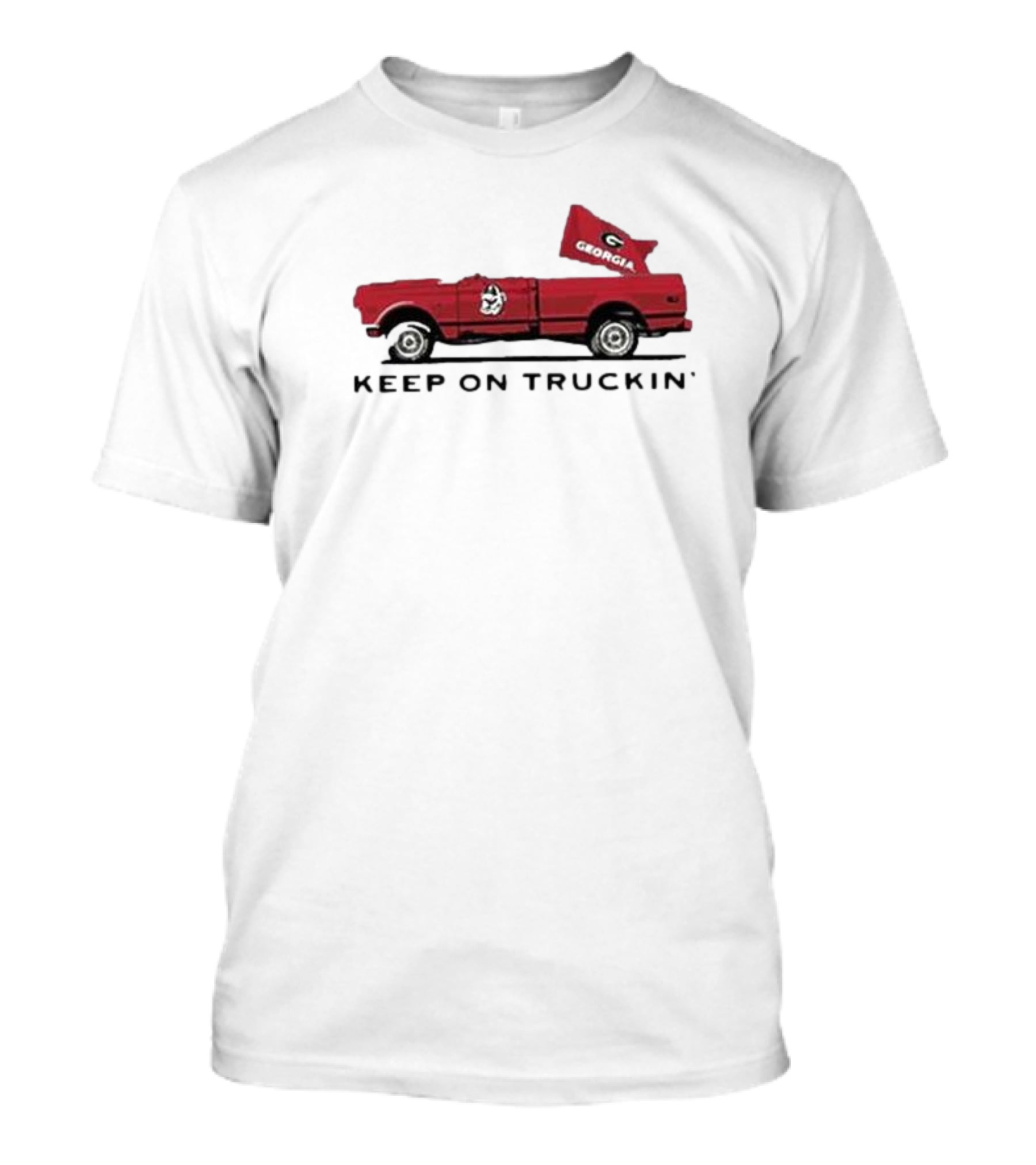 UGA All American Keep On Truckin' Georgia Bulldogs Red Truck Flag T-Shirt