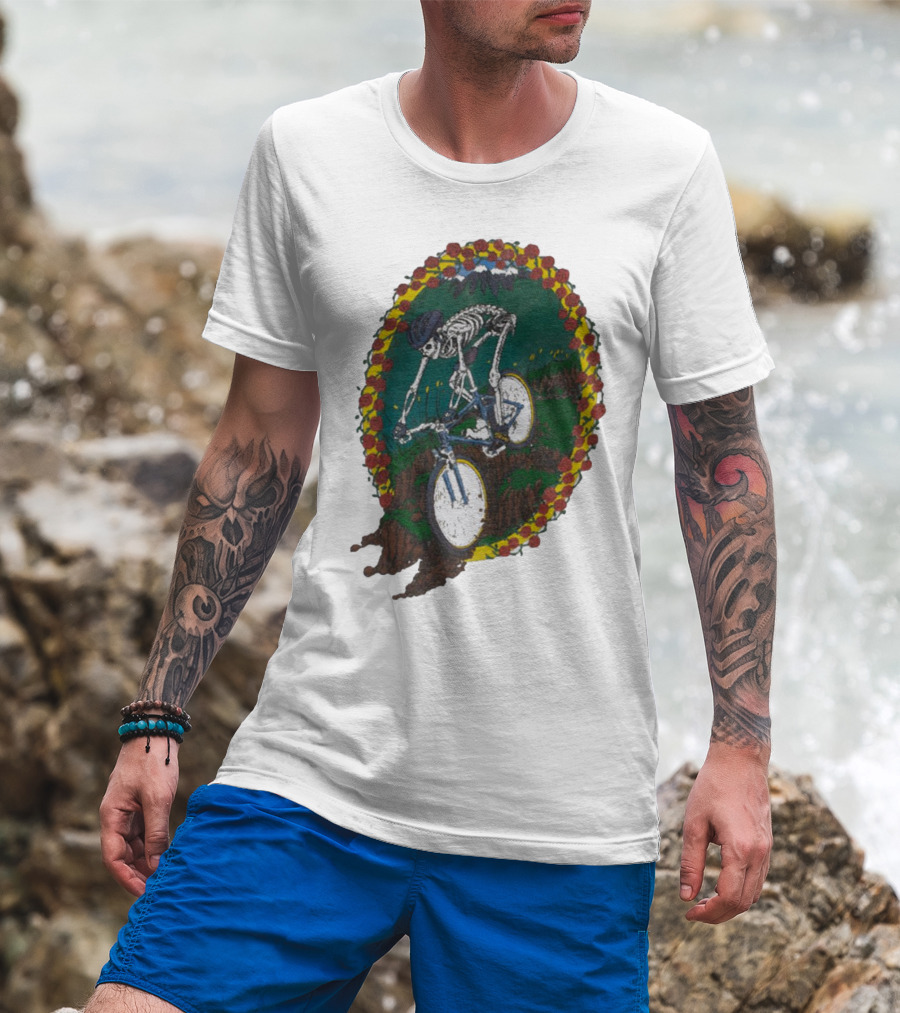 Shred Head Activewear Skeleton Biking Cropped T-Shirt