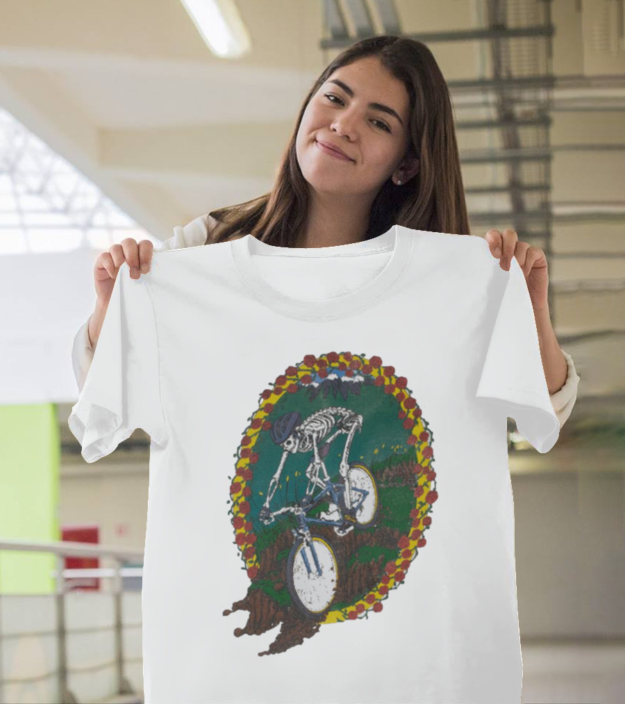 Shred Head Activewear Skeleton Biking Cropped T-Shirt