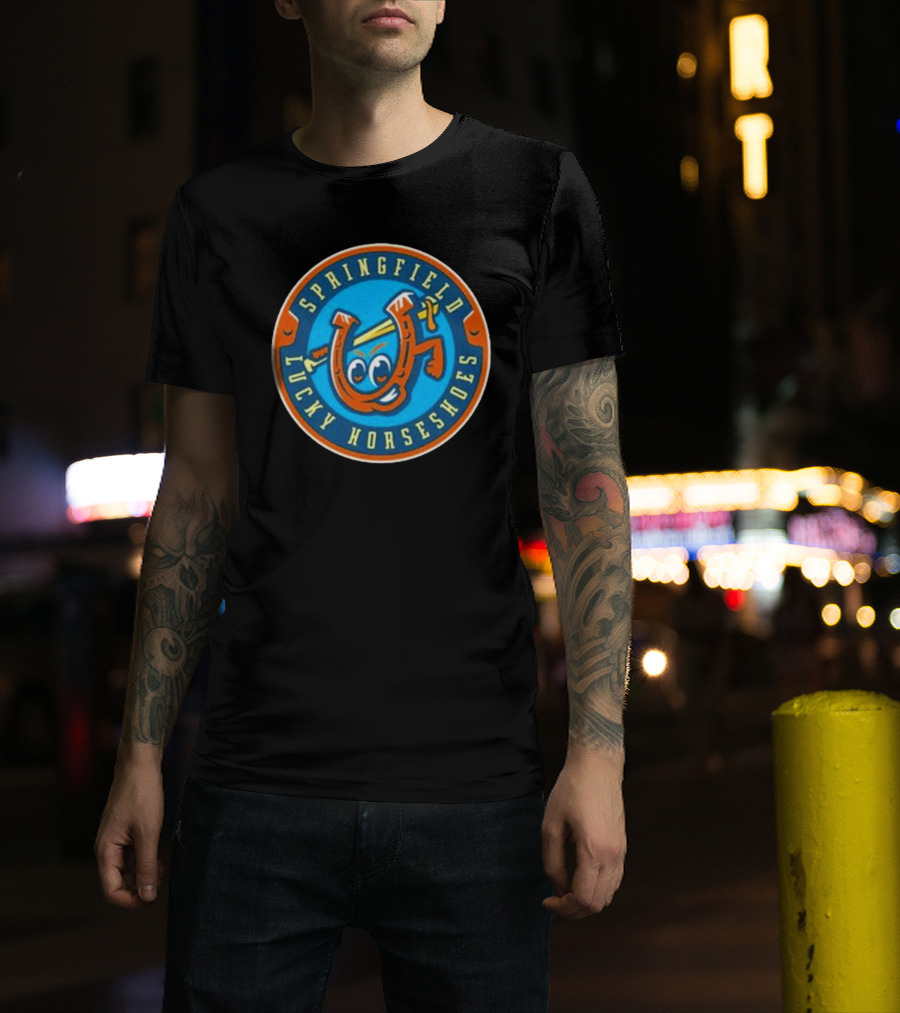 Springfield Lucky Horseshoes Mascot Logo T-Shirt