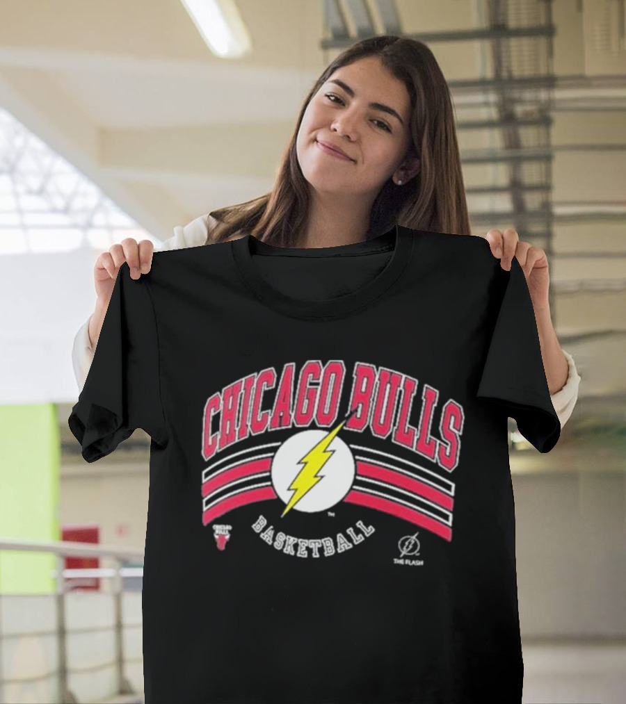 Chicago Bulls Basketball The Flash Logo Collaboration T-Shirt