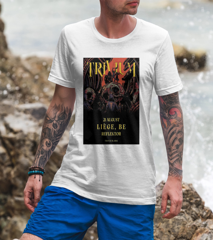 Trivium 21 August Liège BE Reflektor Concert Event T-Shirt