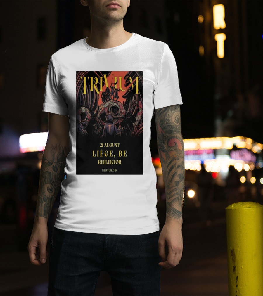 Trivium 21 August Liège BE Reflektor Concert Event T-Shirt