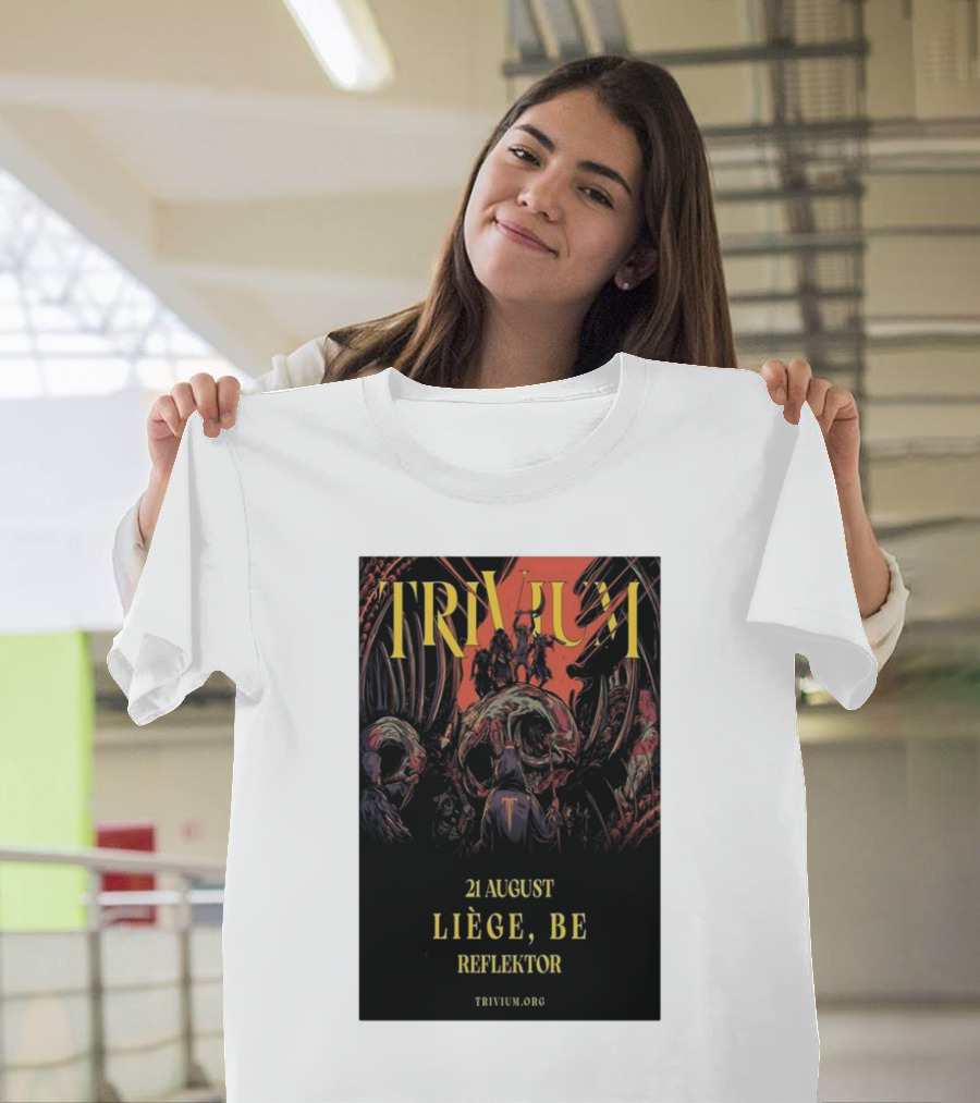 Trivium 21 August Liège BE Reflektor Concert Event T-Shirt
