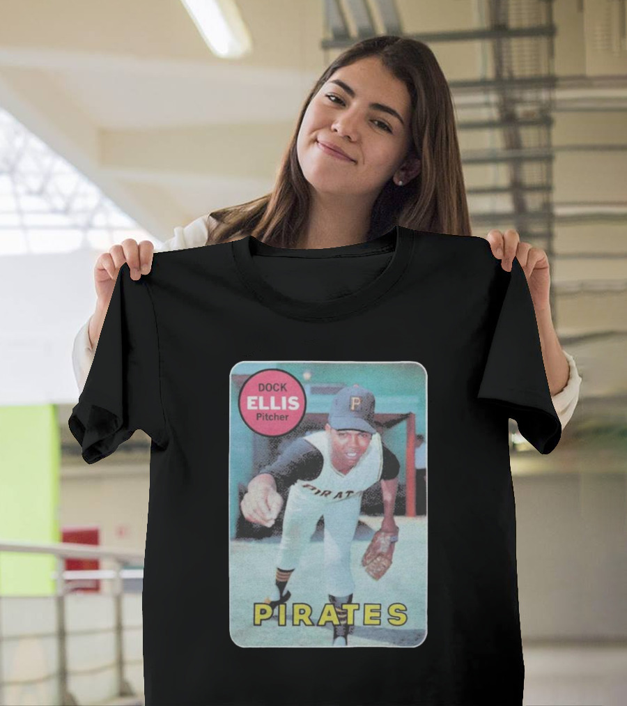 Dock Ellis Pitcher 1969 Topps Rookie Pirates T-Shirt