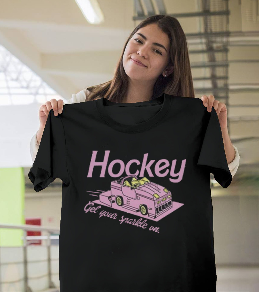 Hockey Get Your Sparkle On Pink Car T-Shirt