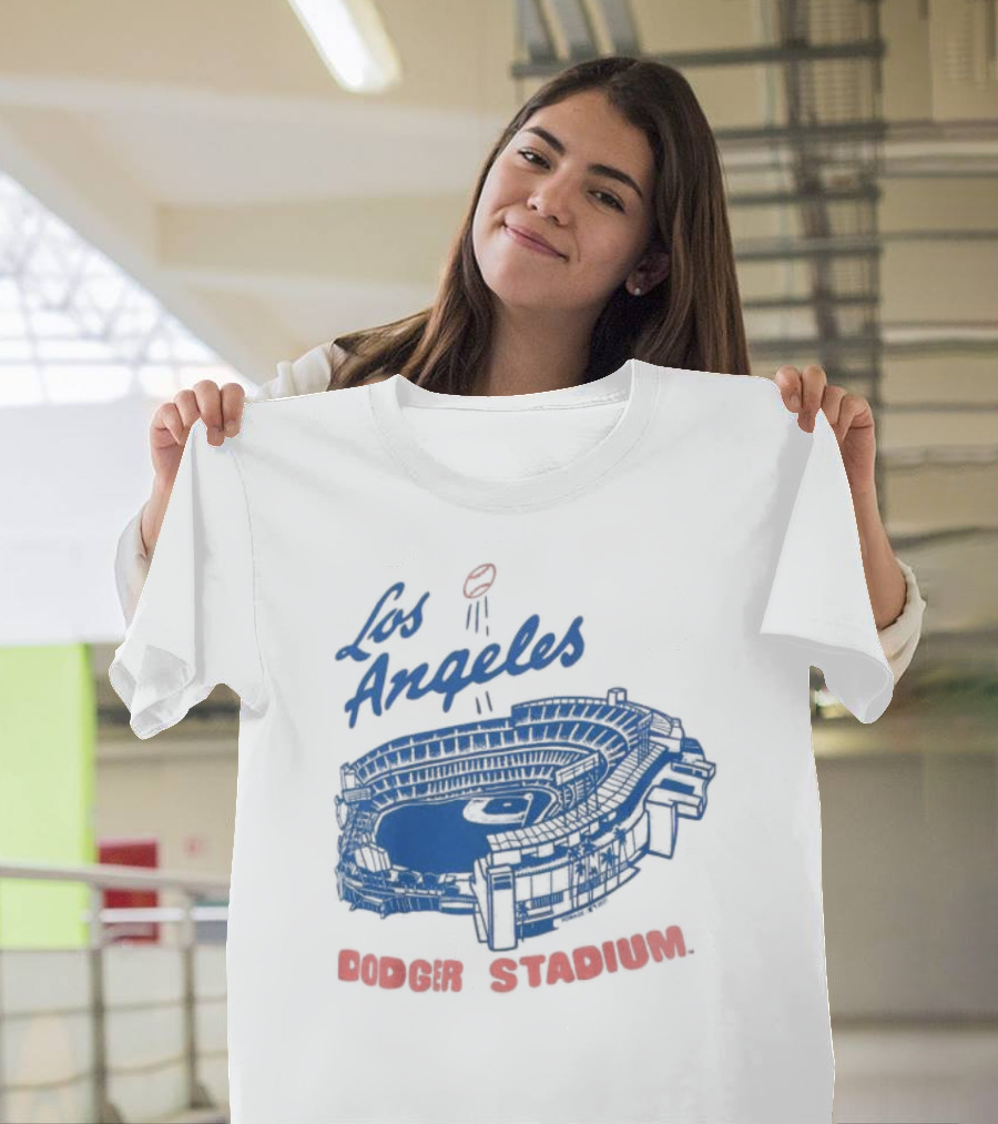 Los Angeles Dodger Stadium Homage Tri-Blend Gray T-Shirt