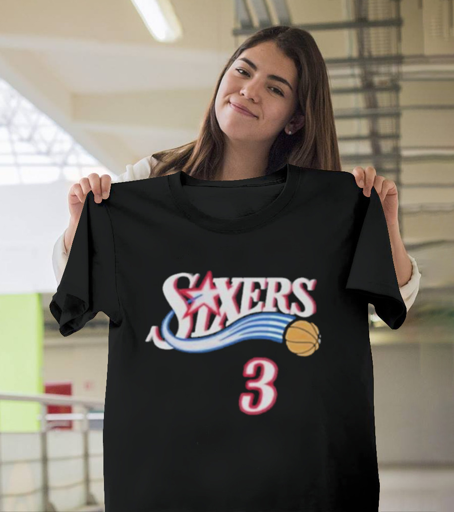 Mitchell Ness Allen Iverson Philadelphia 76ers Basketball 3 T-Shirt