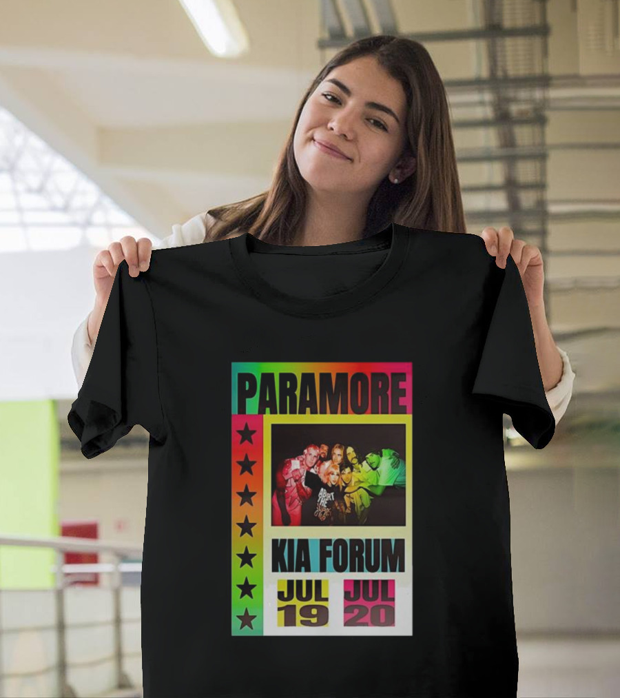 Paramore Kia Forum July 19 20 Starburst Neon Group T-Shirt