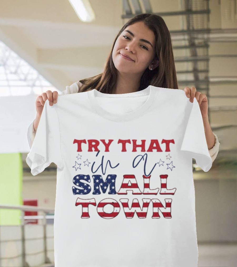 Jason Aldean Try That in a Small Town Red White Blue Stars T-Shirt