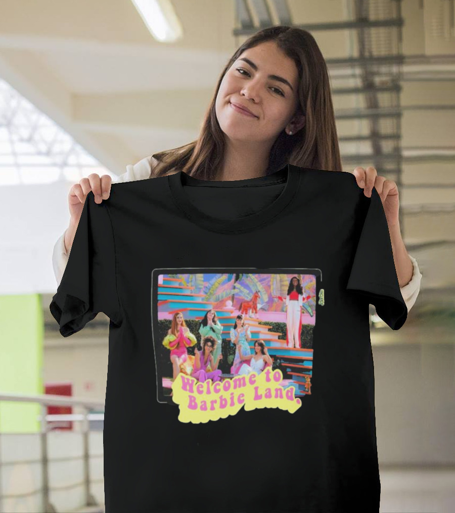 Welcome to Barbie Land – Barbie The Movie Fashion Scene T-Shirt