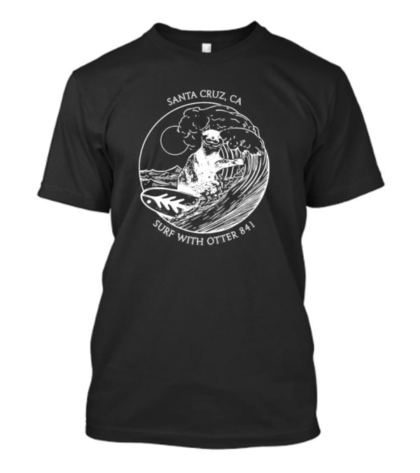 Santa Cruz CA Surf With Otter 841 Vintage Wave Crest T-Shirt