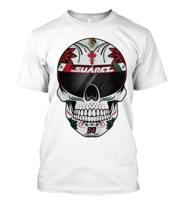 Suarez Racing Helmet Visor Skull With Number 99 T-Shirt