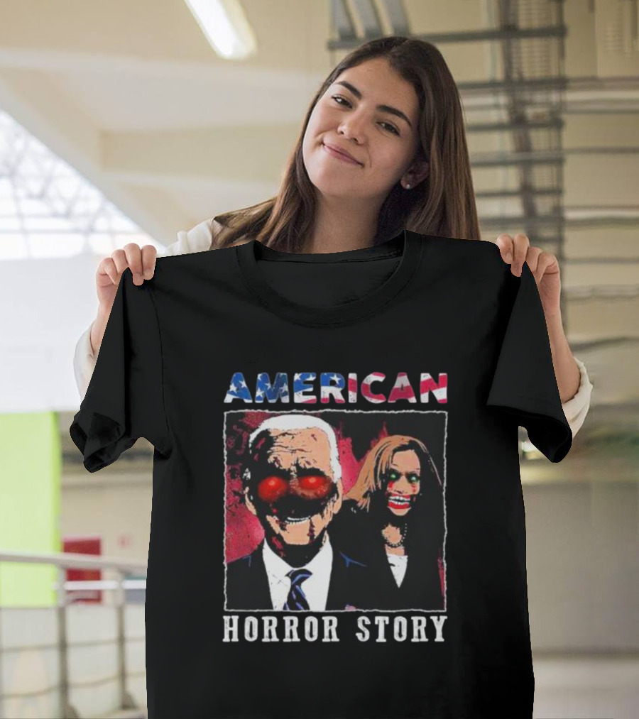 American Horror Story Joe Biden Kamala Harris Halloween Red Eyes T-Shirt