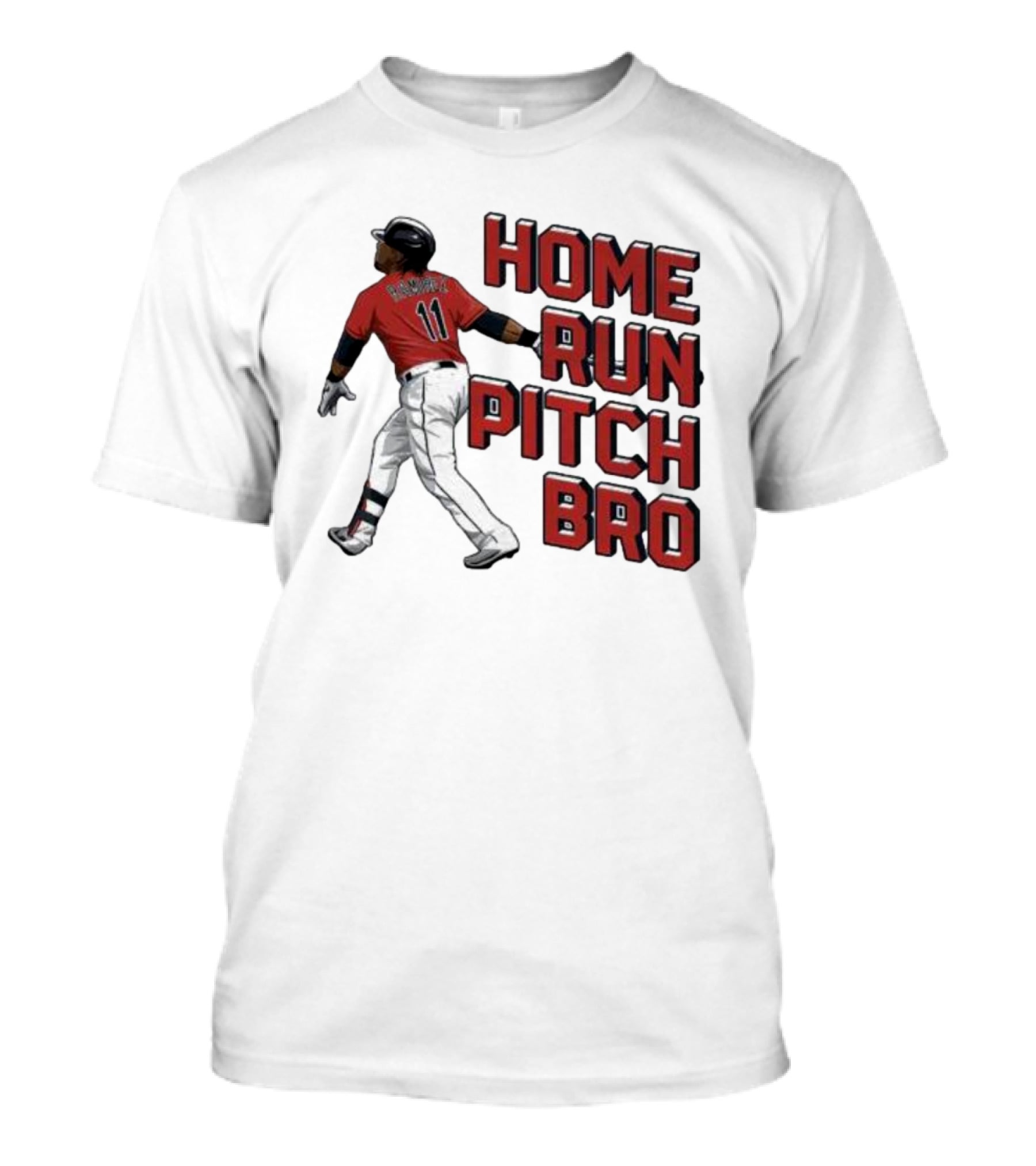 Home Run Pitch Bro Baseball Swing Vintage Red And Black T-Shirt