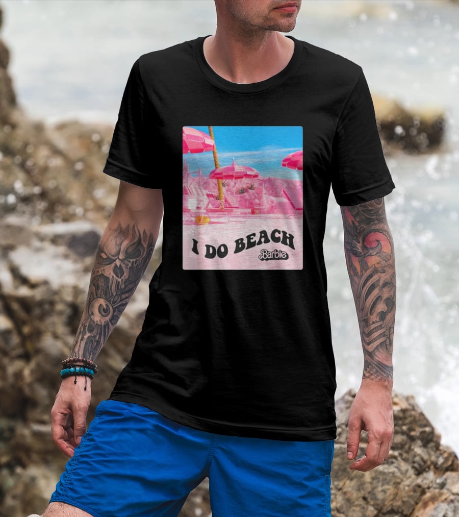 Barbie I Do Beach Movie Pink Umbrella Paradise Scene T-Shirt
