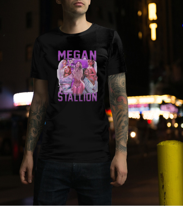 Megan Thee Stallion Bold Iconic Portrait Collage T-Shirt