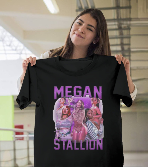Megan Thee Stallion Bold Iconic Portrait Collage T-Shirt