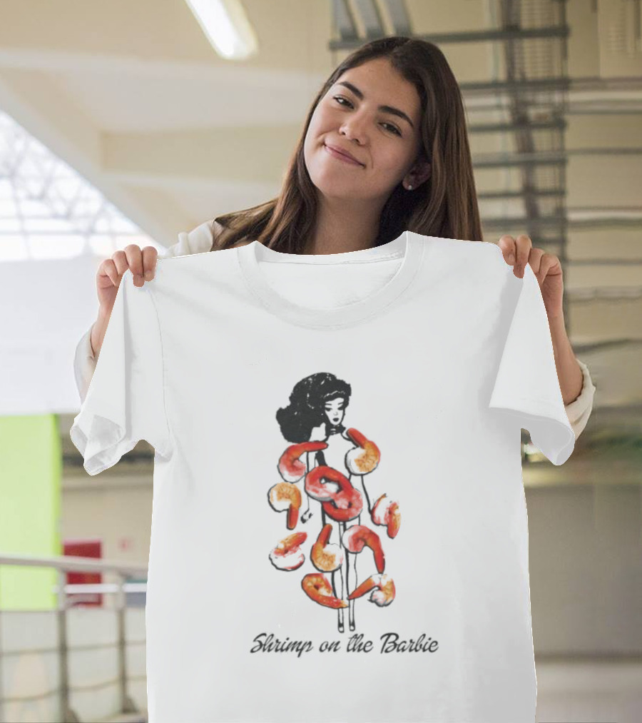 Barbie Silhouette Fashioned In Shrimp On The Barbie T-Shirt