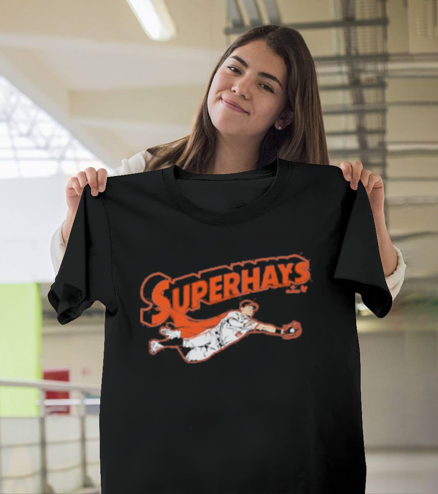 Superhays Austin Hays Baseball Flying Action T-Shirt