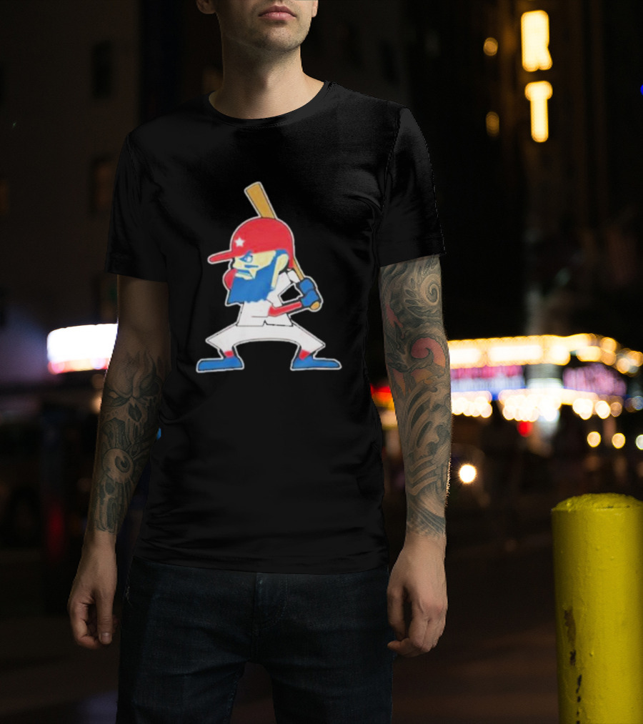 Fighting Phil Baseball Character Retro Cartoon T-Shirt