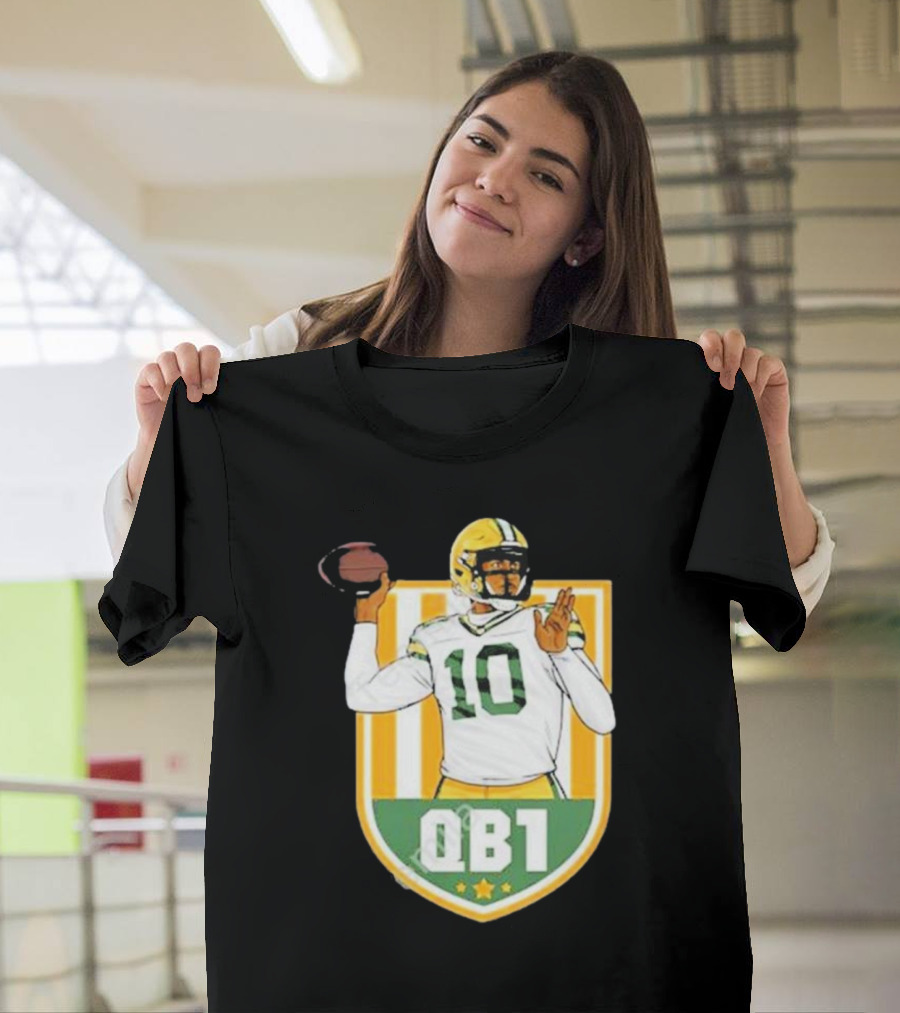 Cheeseheadtv QB1 Green And Gold Football Number 10 T-Shirt