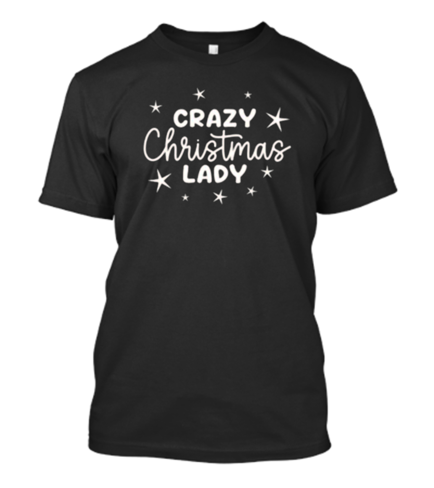 Crazy Christmas Lady Stars T-Shirt
