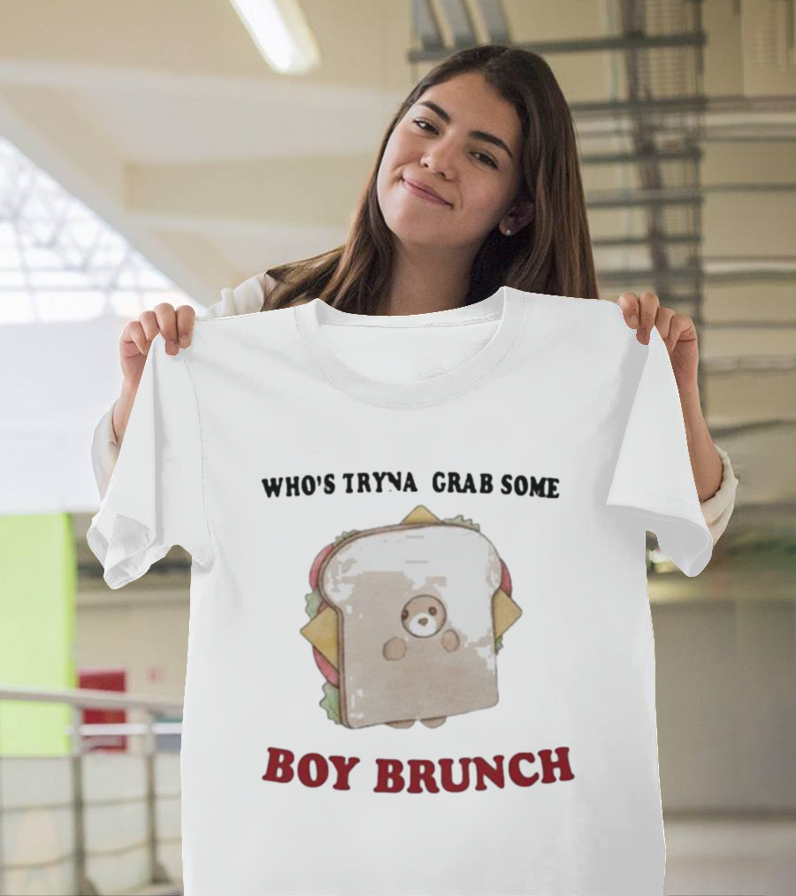 Jmcgg Who’s Tryna Grab Some Boy Brunch Sandwich Bear T-Shirt