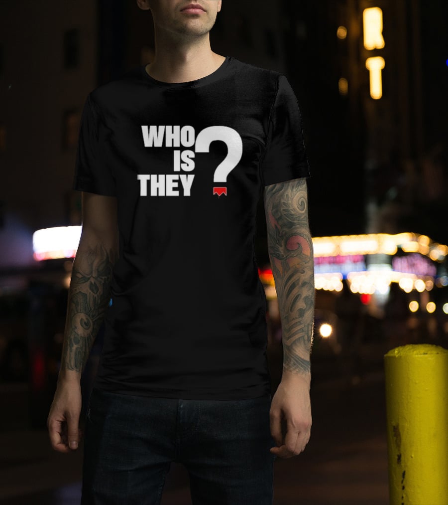 Who Is They Red Bookmark Question Mark T-Shirt
