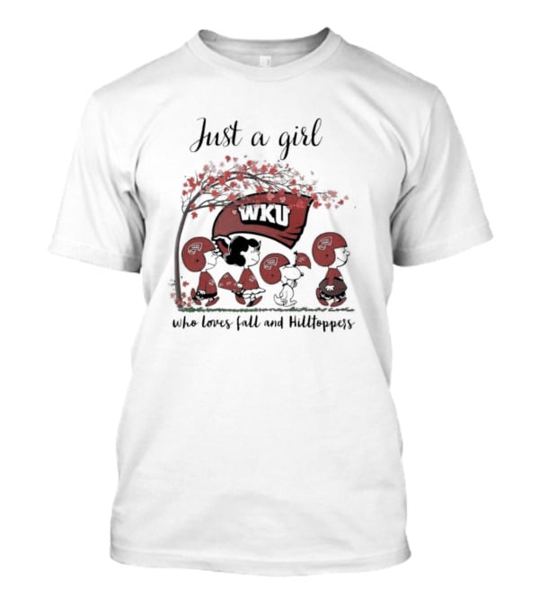 Just A Girl Who Loves Fall WKU Hilltoppers Peanuts T-Shirt