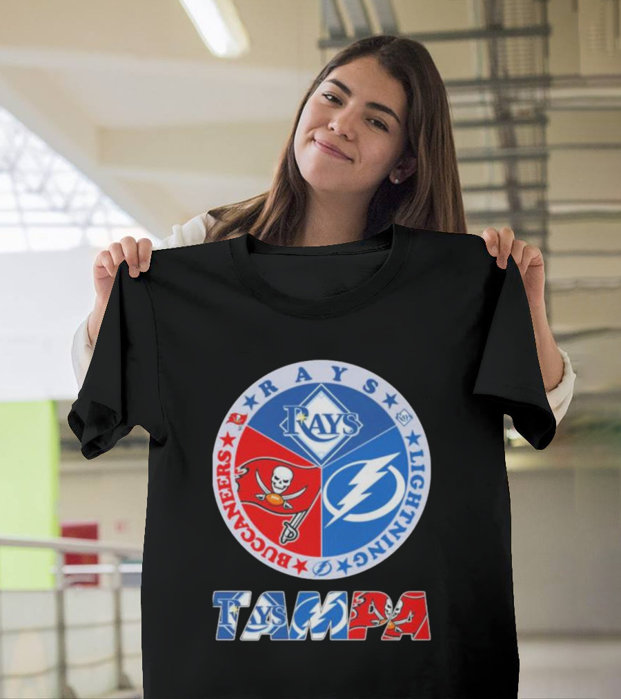 Tampa City Buccaneers Lightning Rays Team Sports T-Shirt