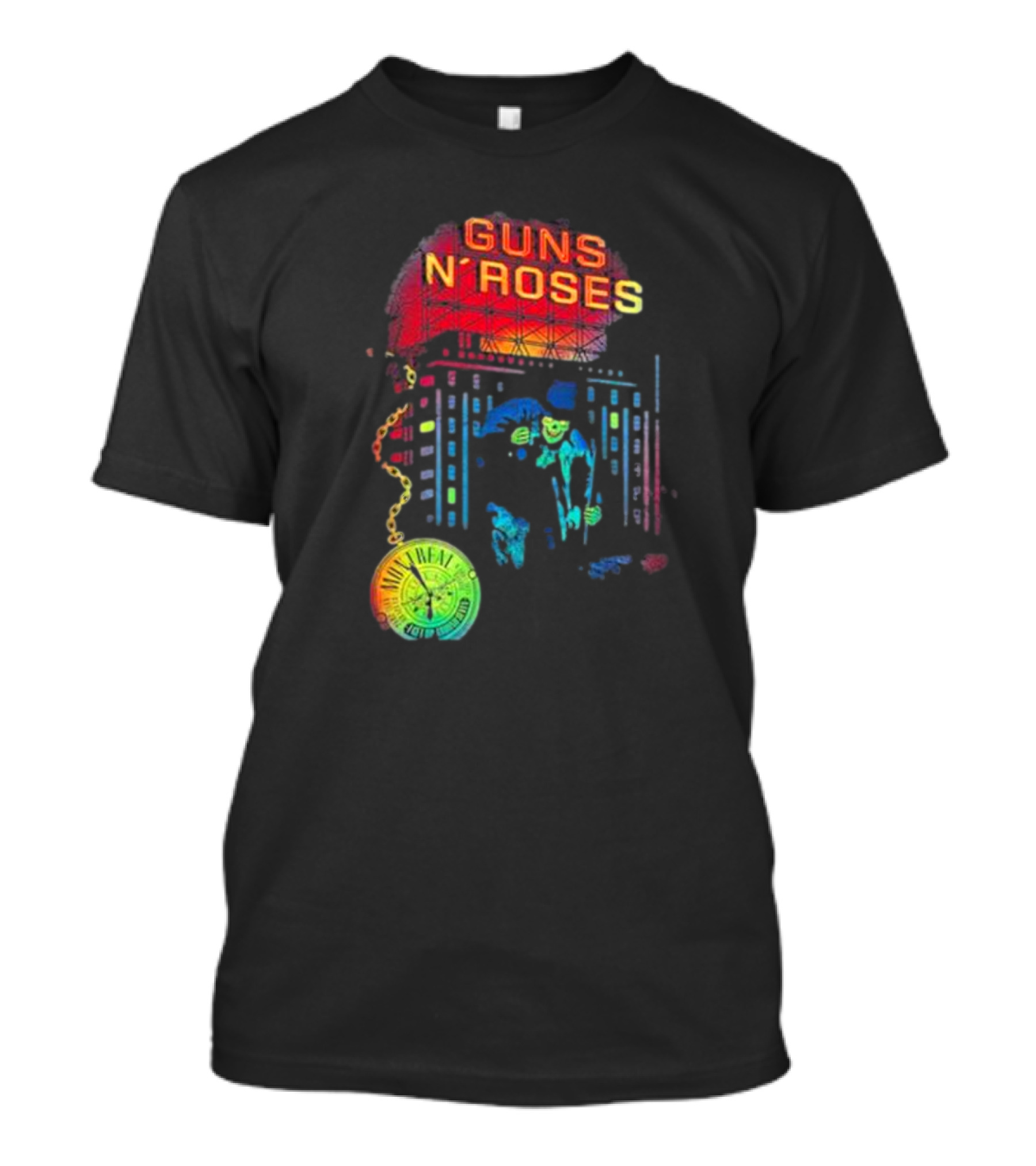 Guns N’ Roses Montreal Reflective Pocket Watch Buildings T-Shirt