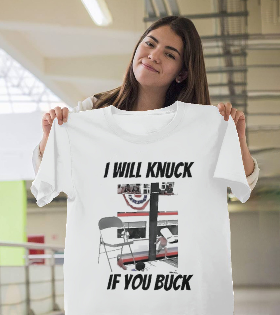 I Will Knuck If You Buck Montgomery River Boat Chair Scene T-Shirt