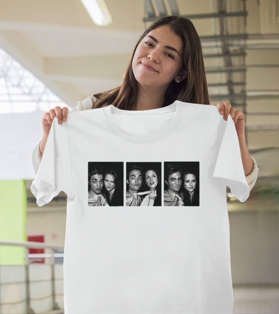 Robert Pattinson Kristen Stewart Photo Booth Strip T-Shirt