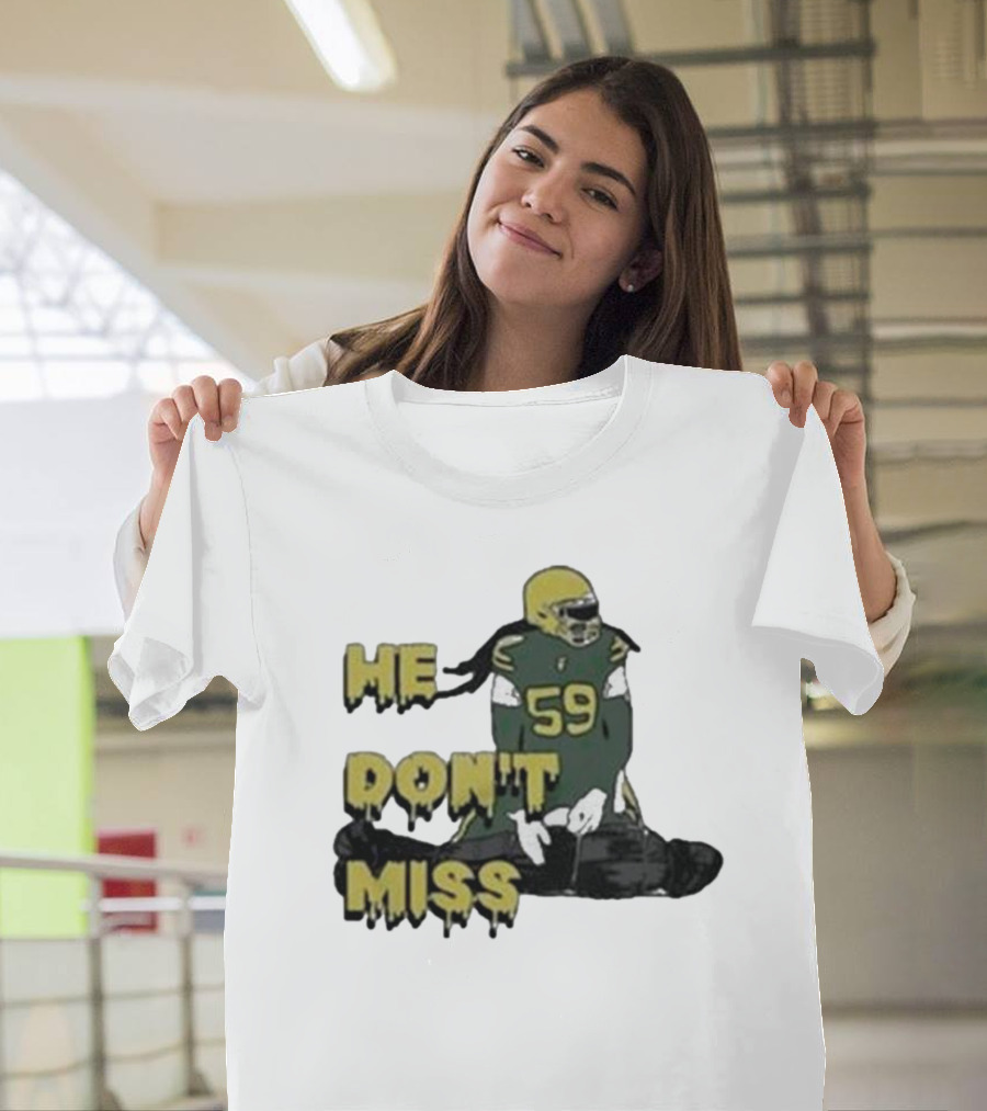 campechecollective he don’t miss campbell linebacker 59 T-Shirt