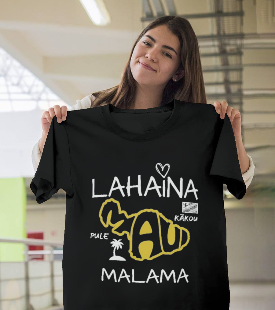 Lahaina Maui Strong Pule Kākou Malama Support Maui Love And Peace Awareness T-Shirt