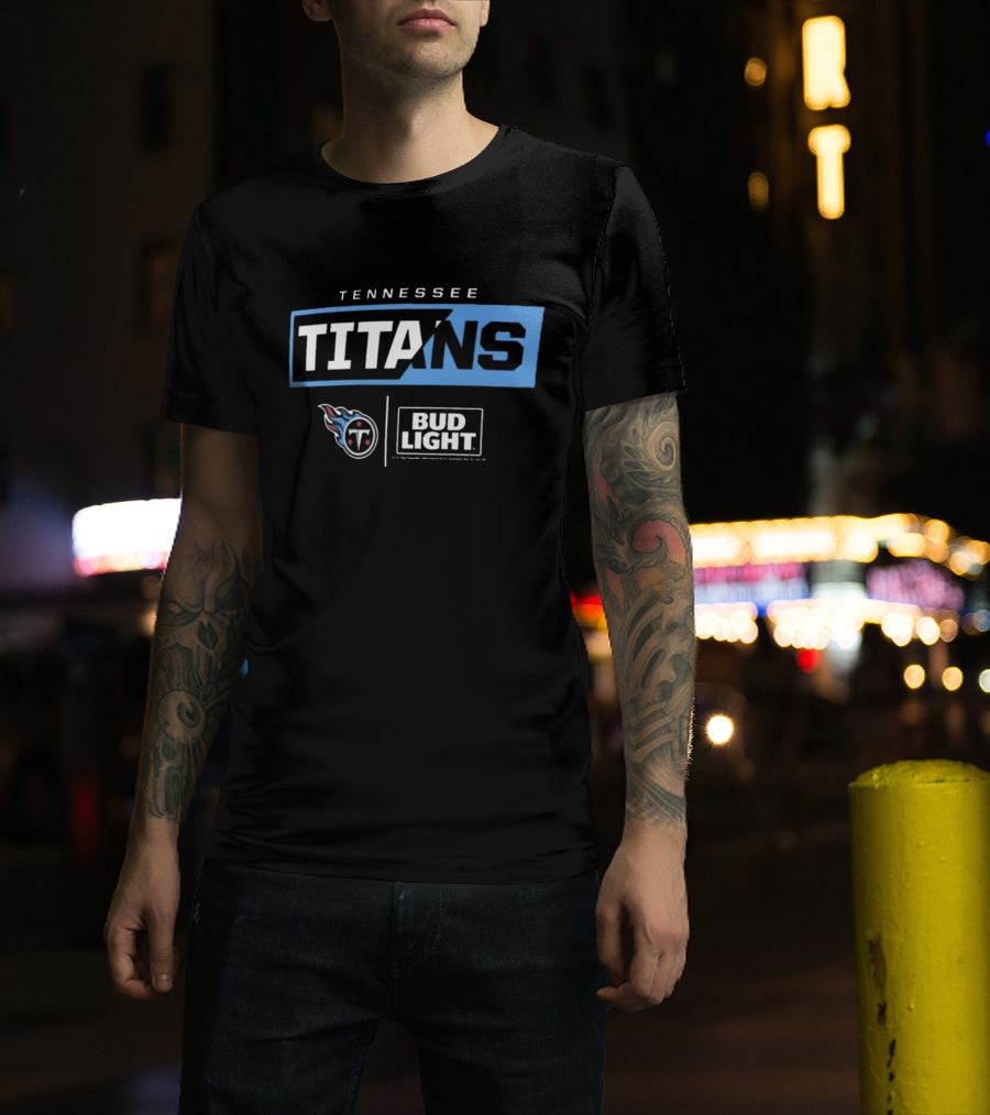 Tennessee Titans Bud Light Fanatics Branded NFL Collaboration T-Shirt