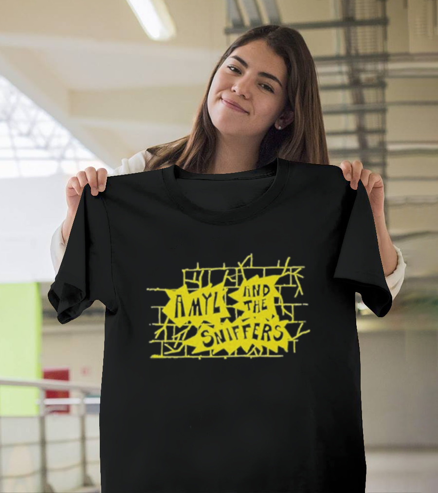 Amyl And The Sniffers Bricks Yellow Broken Brick Wall T-Shirt